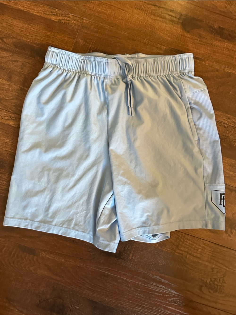 Perfect Game Men's Light Blue Athletic Shorts with Drawstring